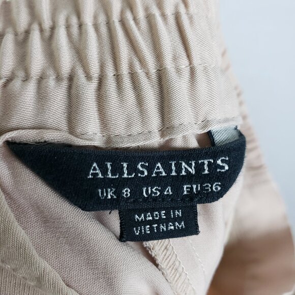 All Saints Alva Trousers Tapered Pant sz 4 Relaxed Blush Pink Ankle Crop Pockets - Picture 5 of 14
